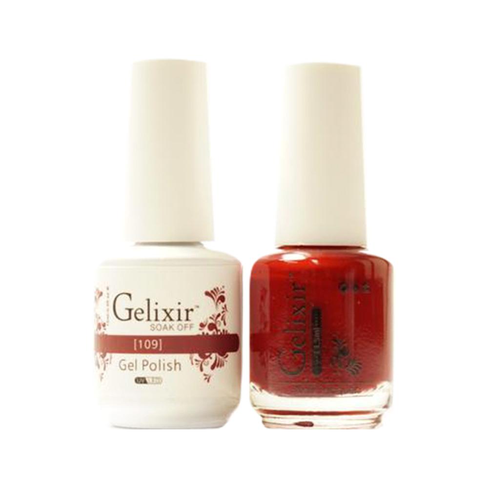  Gelixir Gel Nail Polish Duo - 109 Red Colors by Gelixir sold by DTK Nail Supply