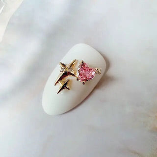 LX2 #490-494 2PCS Gold Stars Nail Charm