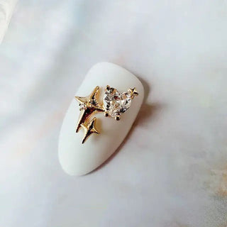 LX2 #490-494 2PCS Gold Stars Nail Charm