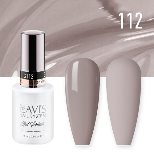 Lavis Gel Nail Polish Duo - 112 Gray Colors - Oyster Shell