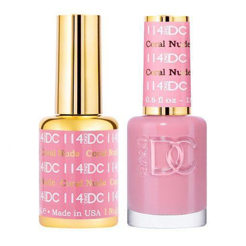 DND DC Gel Nail Polish Duo - 114 Pink Colors - Coral Nude