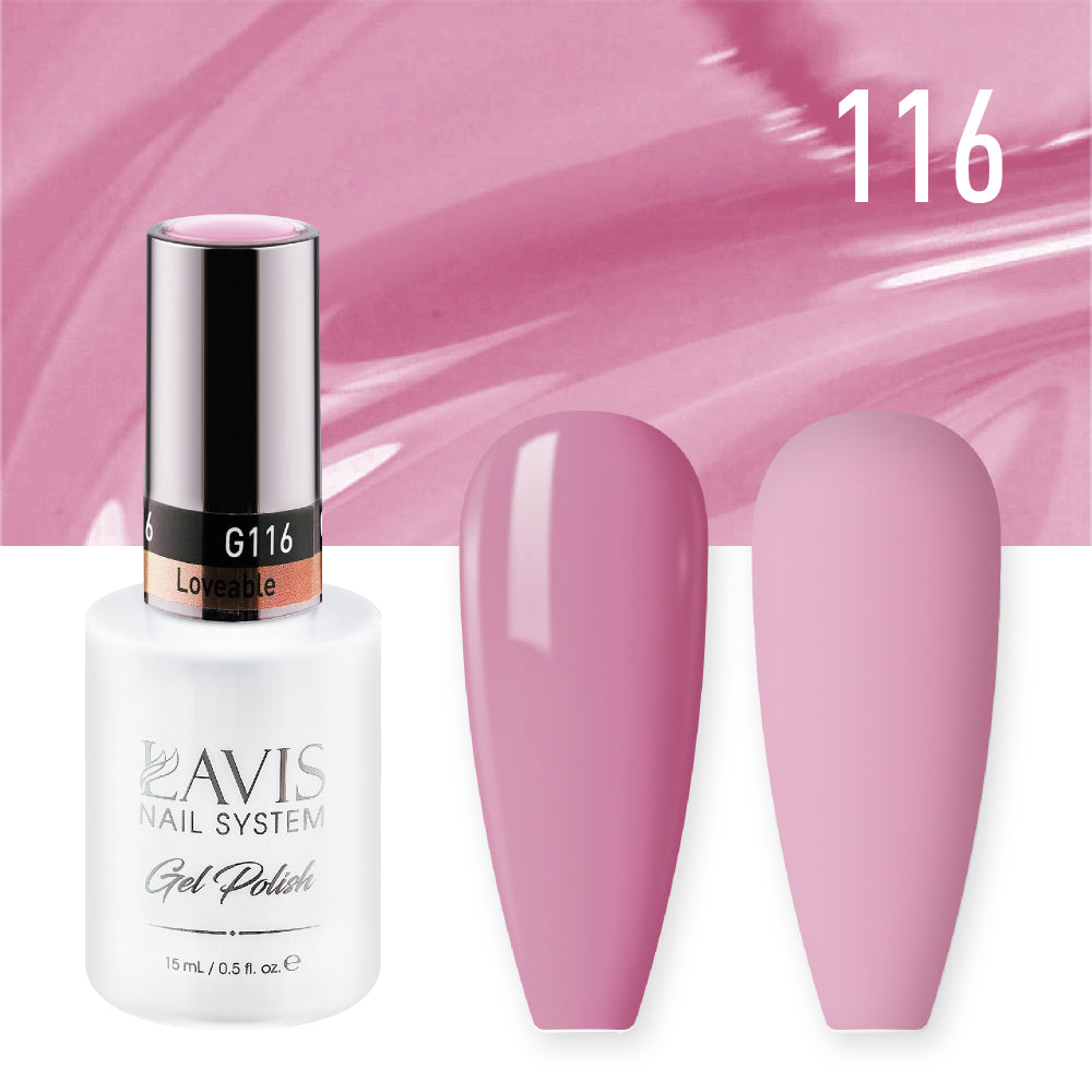 Lavis Gel Nail Polish Duo - 116 Pink Colors - Loveable