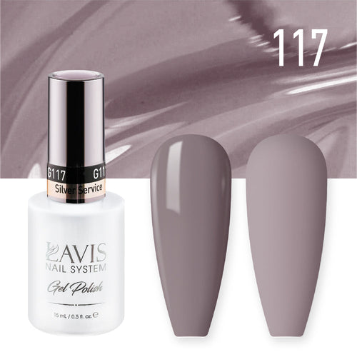 Lavis Gel Nail Polish Duo - 117 Gray Colors - Silver Service