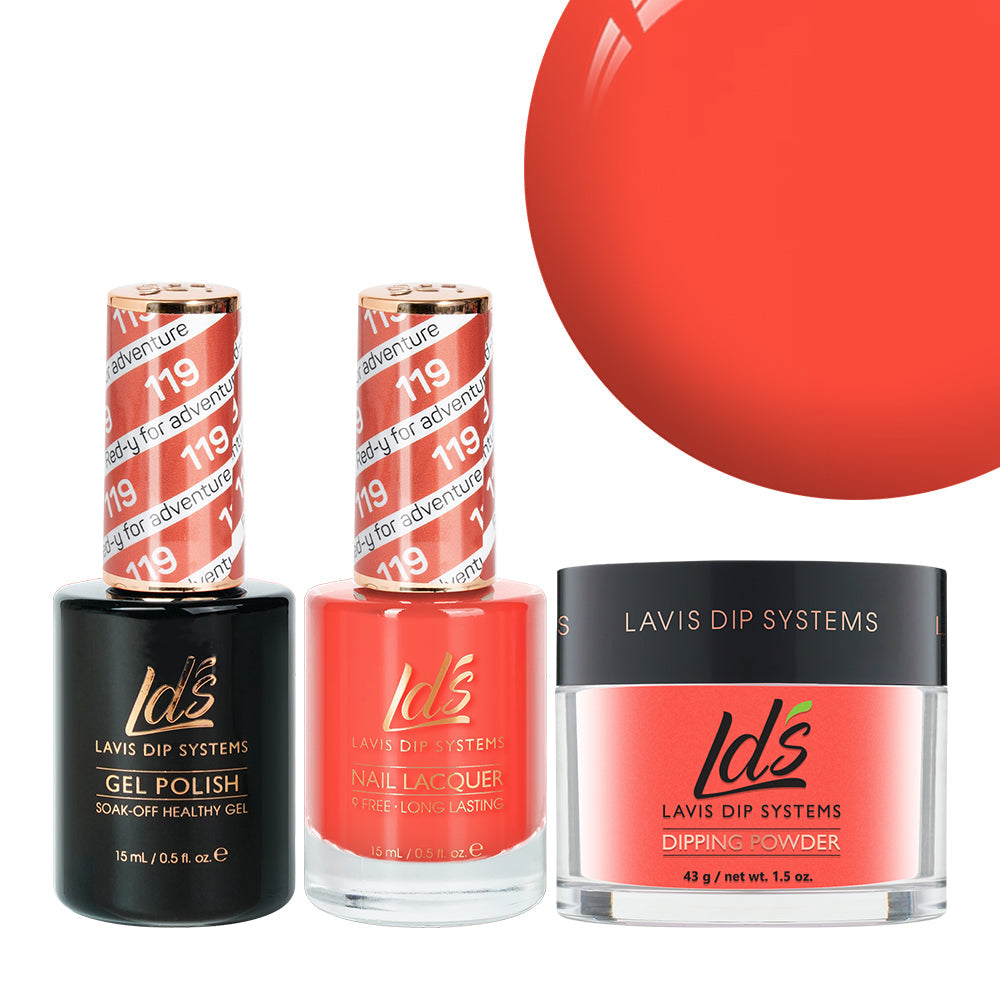 LDS 3 in 1 - 119 Red-Y For Adventure - Dip (1.5oz), Gel & Lacquer Matching
