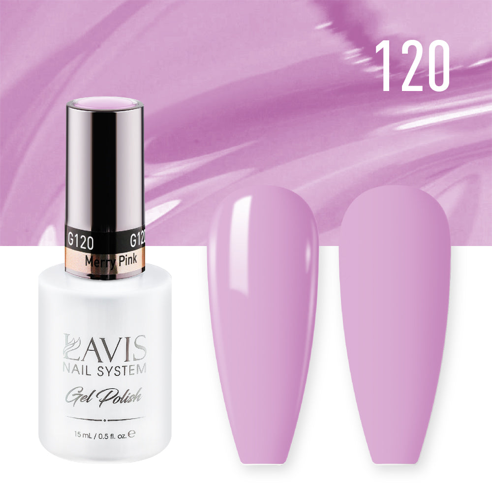 LAVIS 120 Merry Pink - Gel Polish & Matching Nail Lacquer Duo Set - 0.5oz