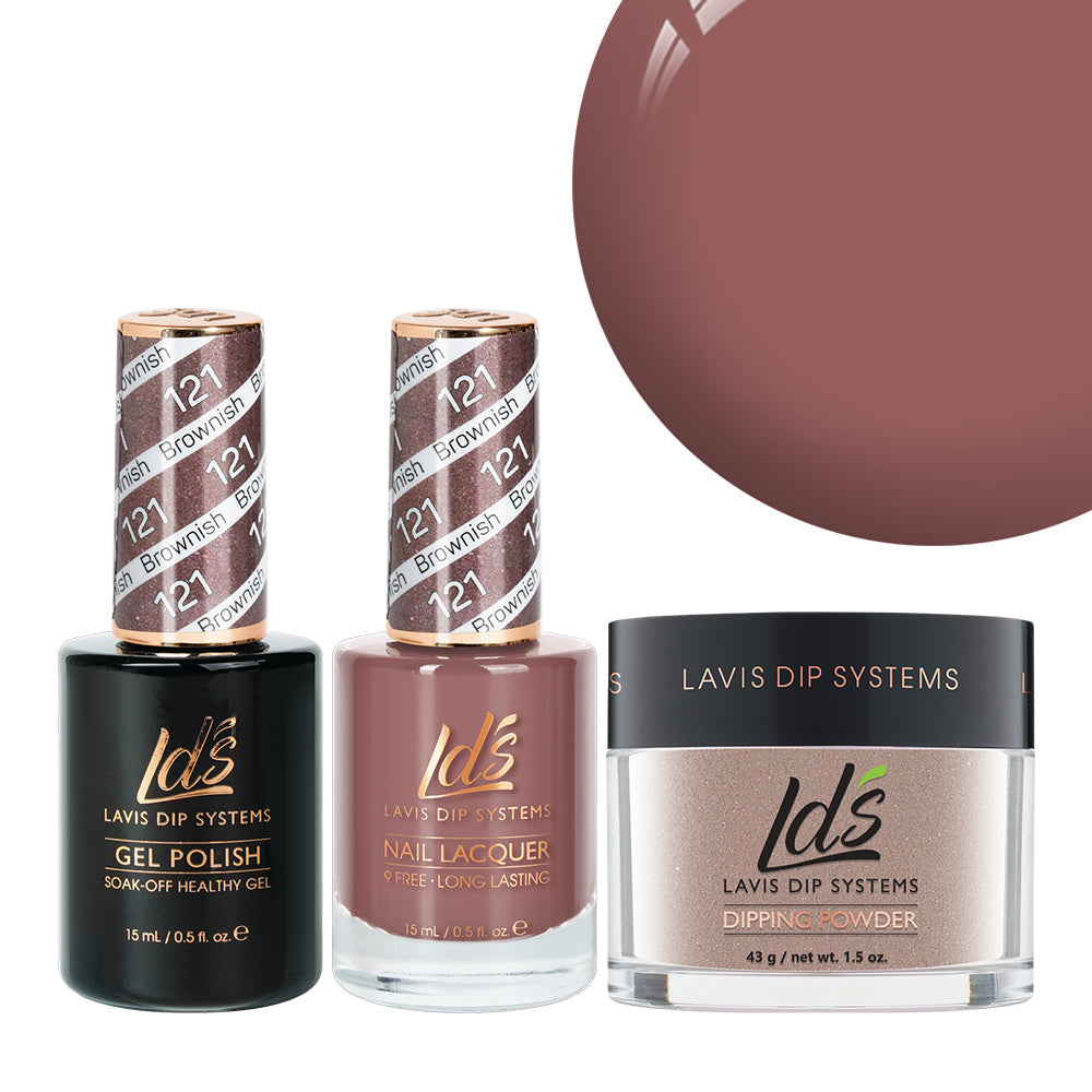 LDS 3 in 1 - 121 Brownish - Dip (1.5oz), Gel & Lacquer Matching