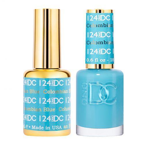 DND DC Gel Nail Polish Duo - 124 Blue Colors - Columbian Blue