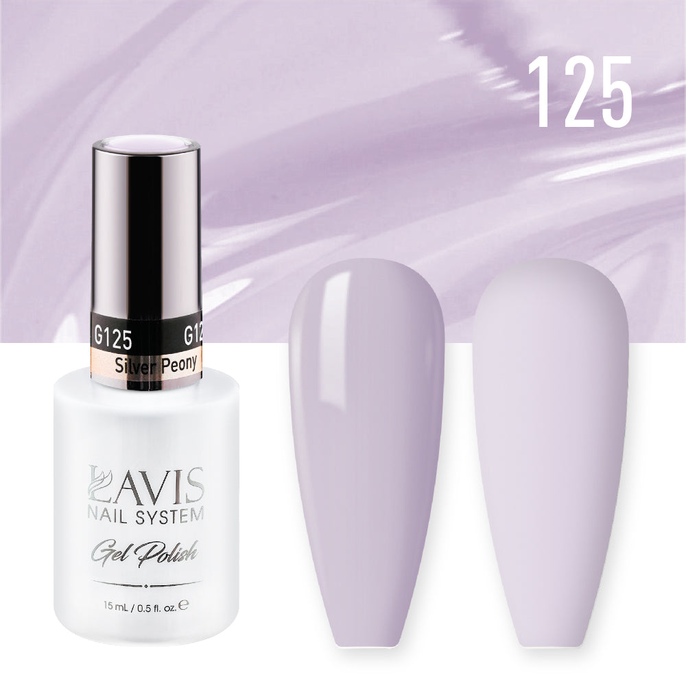 Lavis Gel Nail Polish Duo - 125 Violet Colors - Silver Peony