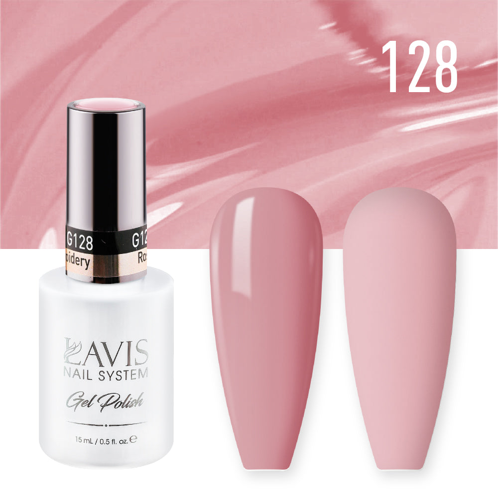 Lavis Gel Nail Polish Duo - 128 Vintage Rose Colors - Rose Embroidery