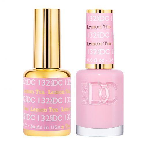 DND DC Gel Nail Polish Duo - 132 Pink Colors - Lemon Tea