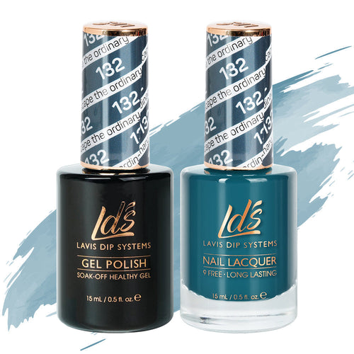 LDS 132 Escape The Ordinary - LDS Healthy Gel Polish & Matching Nail Lacquer Duo Set - 0.5oz