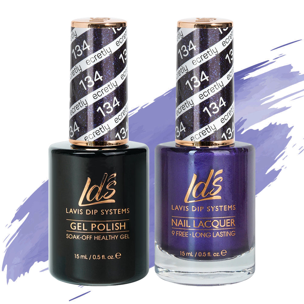 LDS 134 Secretly - LDS Healthy Gel Polish & Matching Nail Lacquer Duo Set - 0.5oz