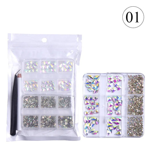 2 Set Of 6 Grids Rhinestone 01