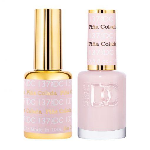 DND DC Gel Nail Polish Duo - 137 Pink, Neutral, Beige Colors - Pina Colada