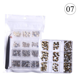 2 Set Of 6 Grids Rhinestone 07