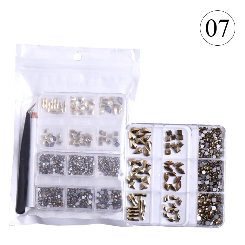 2 Set Of 6 Grids Rhinestone 07