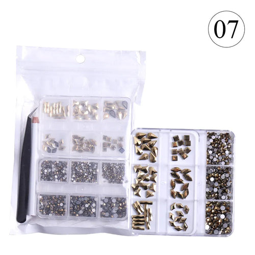 2 Set Of 6 Grids Rhinestone 07