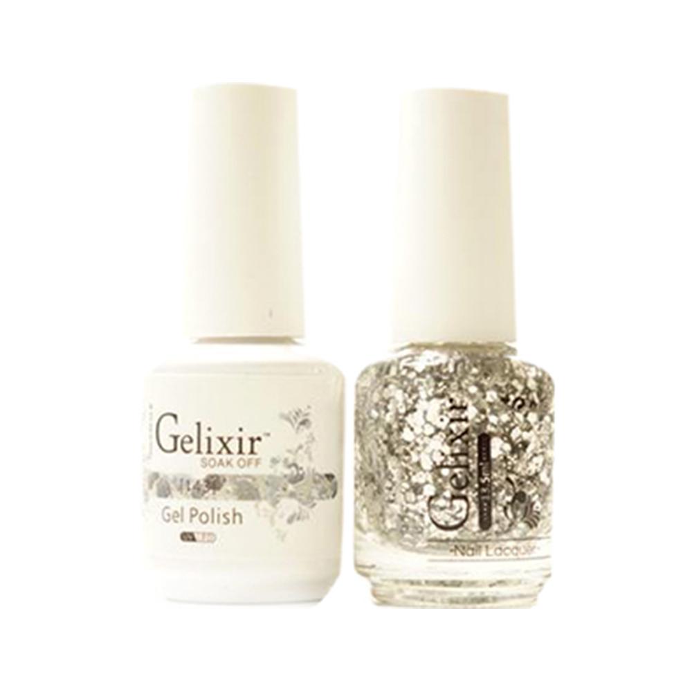  Gelixir Gel Nail Polish Duo - 143 Glitter Multi Clear Colors by Gelixir sold by DTK Nail Supply