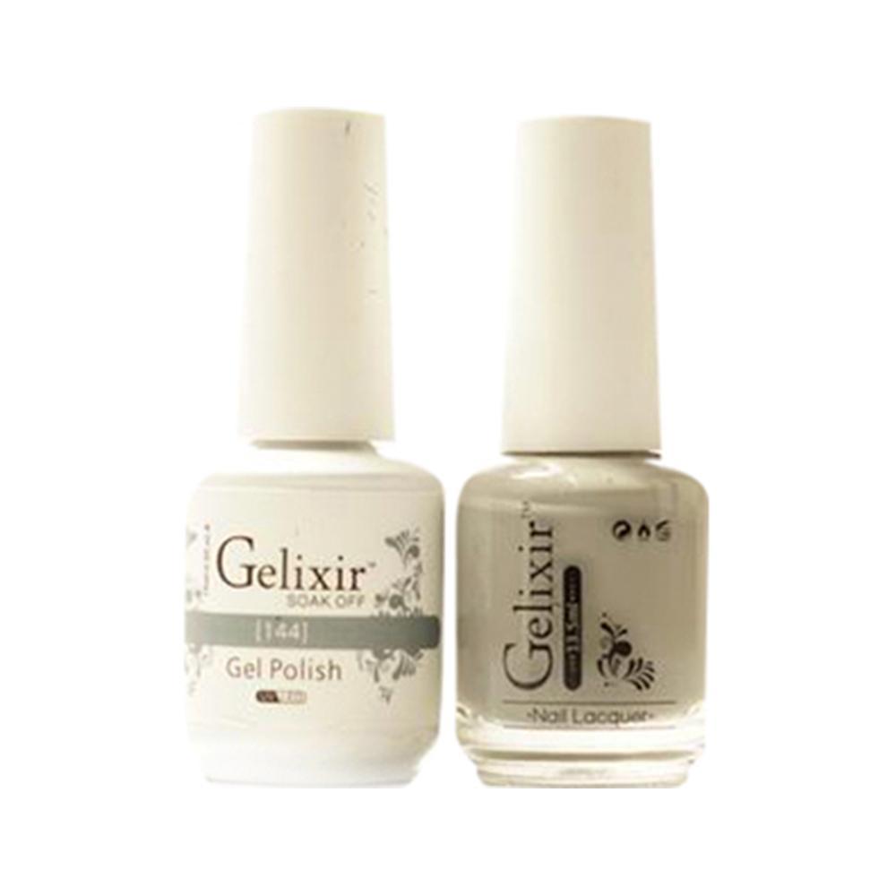  Gelixir Gel Nail Polish Duo - 144 Gray Colors by Gelixir sold by DTK Nail Supply