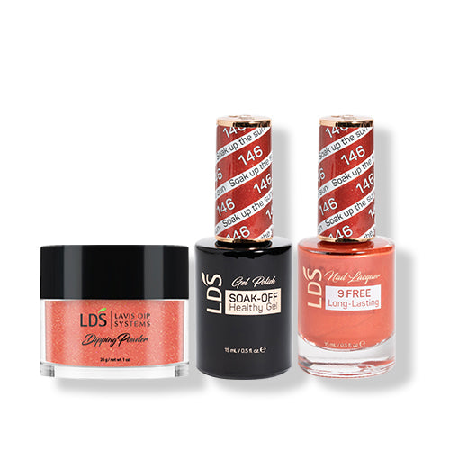 LDS 3 in 1 - 146 Soak Up The Sun - Dip (1oz), Gel & Lacquer Matching