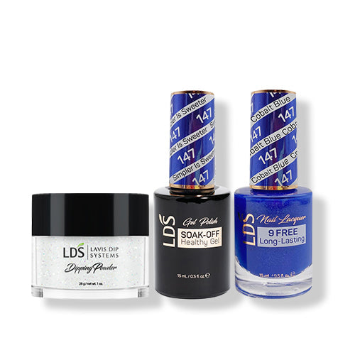 LDS 3 in 1 - 147 Cobalt Blue - Dip (1oz), Gel & Lacquer Matching