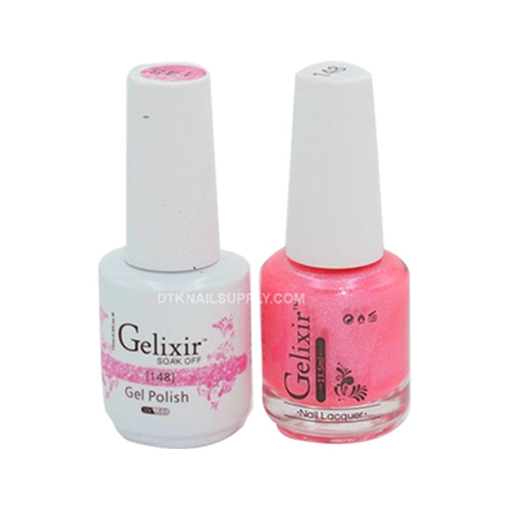  Gelixir Gel Nail Polish Duo - 148 Pink Shimmer Colors by Gelixir sold by DTK Nail Supply