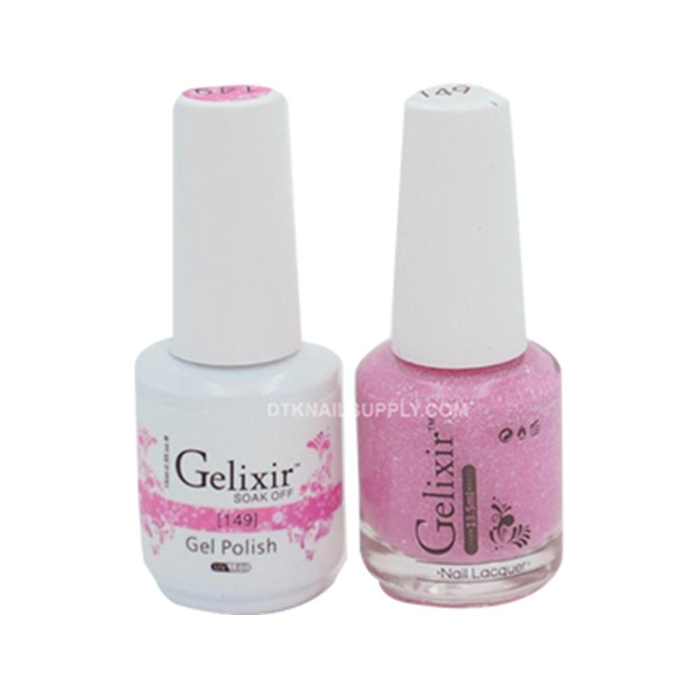  Gelixir Gel Nail Polish Duo - 149 Pink Glitter Colors by Gelixir sold by DTK Nail Supply