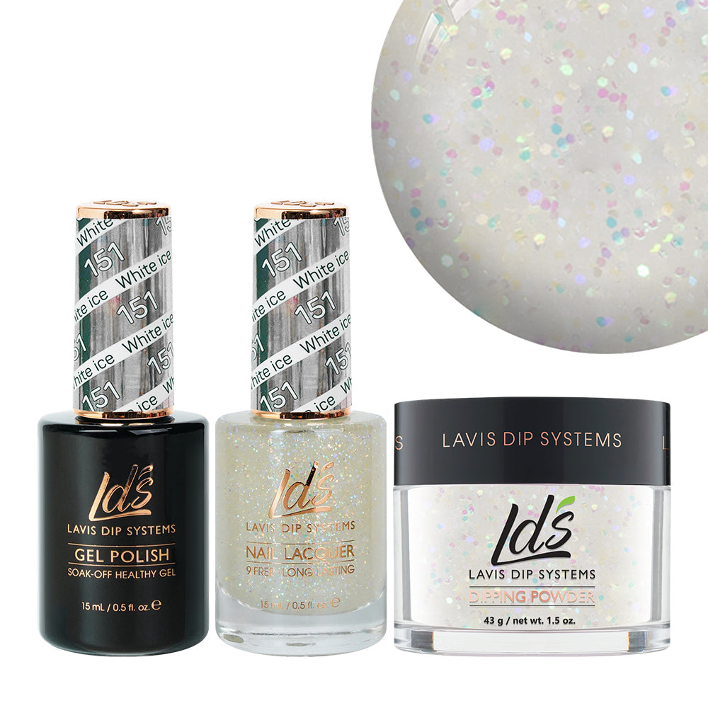 LDS 3 in 1 - 151 White ice - Dip (1.5oz), Gel & Lacquer Matching