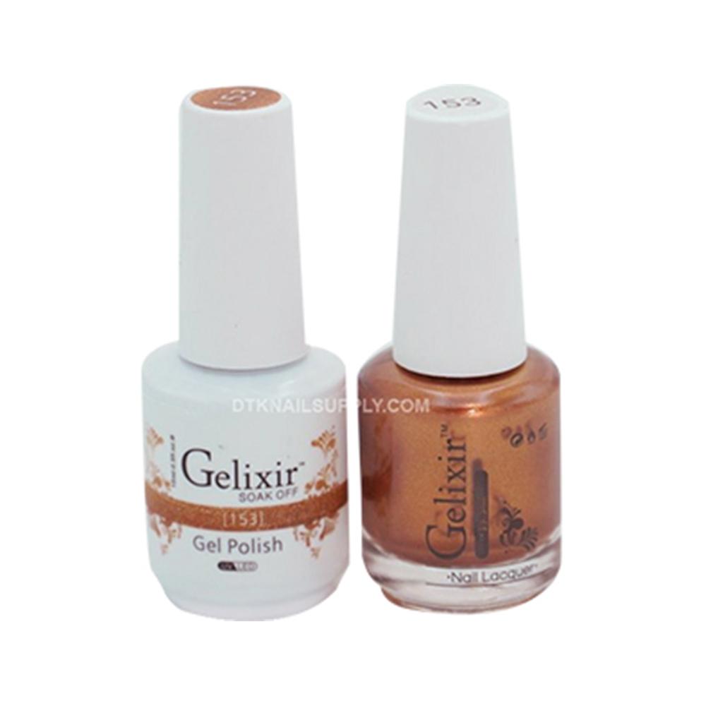  Gelixir Gel Nail Polish Duo - 153 Bronze Shimmer Colors by Gelixir sold by DTK Nail Supply