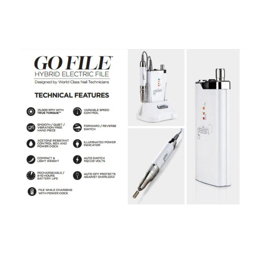 Gelish Go File Hybrid Electric File Nail Drill ND Nails Supply