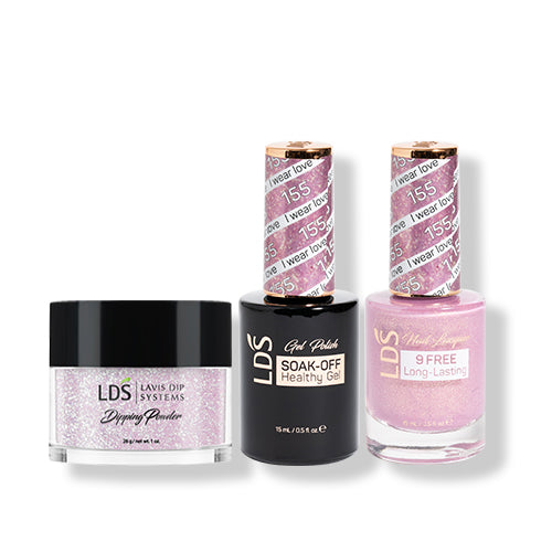 LDS 3 in 1 - 155 I Wear Love - Dip (1oz), Gel & Lacquer Matching