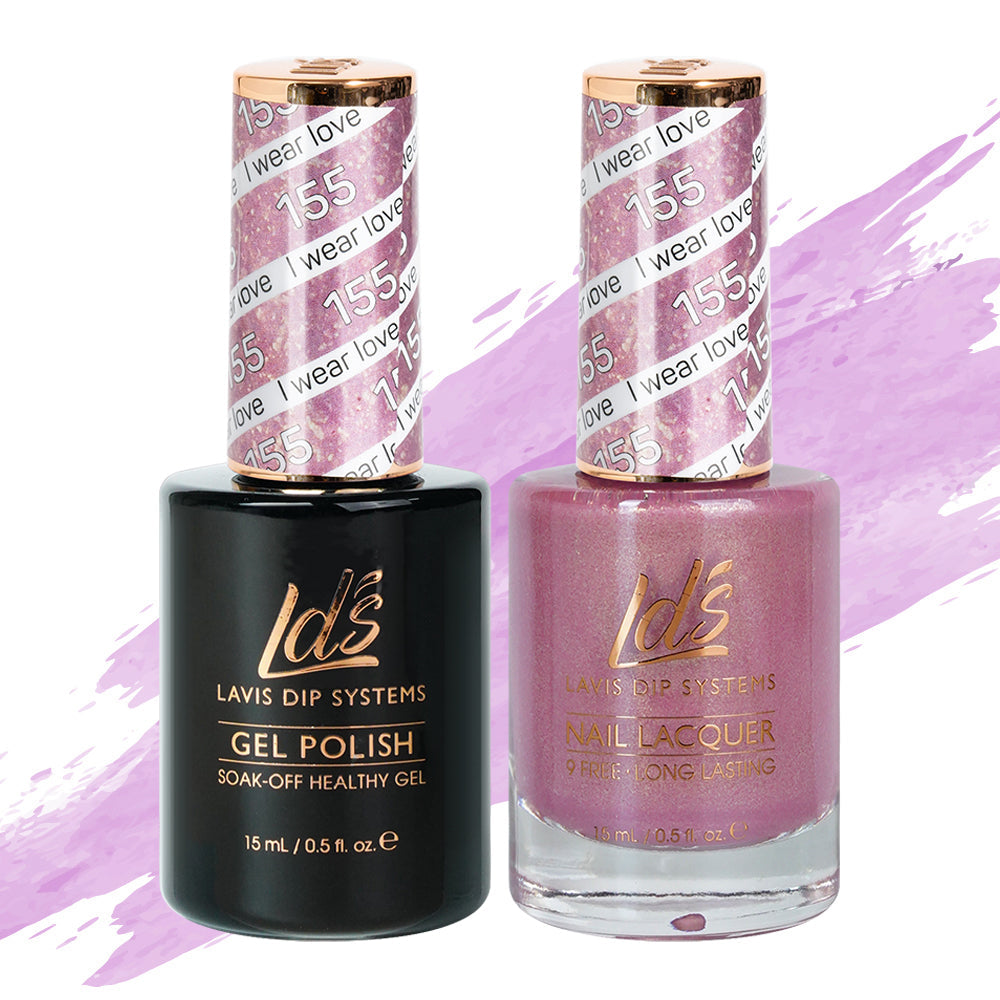 LDS 155 I Wear Love - LDS Healthy Gel Polish & Matching Nail Lacquer Duo Set - 0.5oz