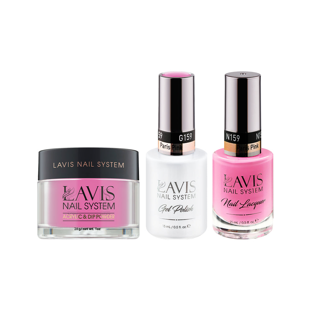 LAVIS 3 in 1 - 159 Paris Pink - Acrylic & Dip Powder (1oz), Gel & Lacquer