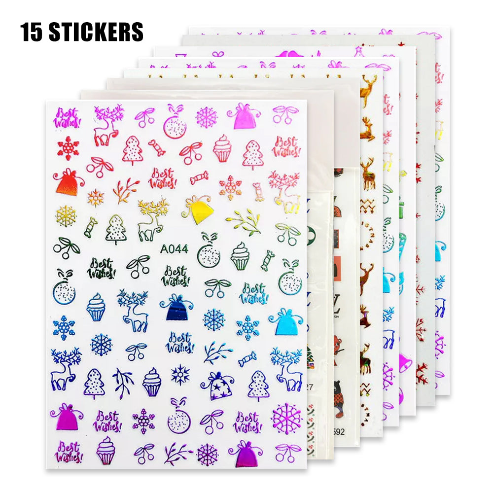  Set 15 3D Nail Art Stickers - Random by OTHER sold by DTK Nail Supply