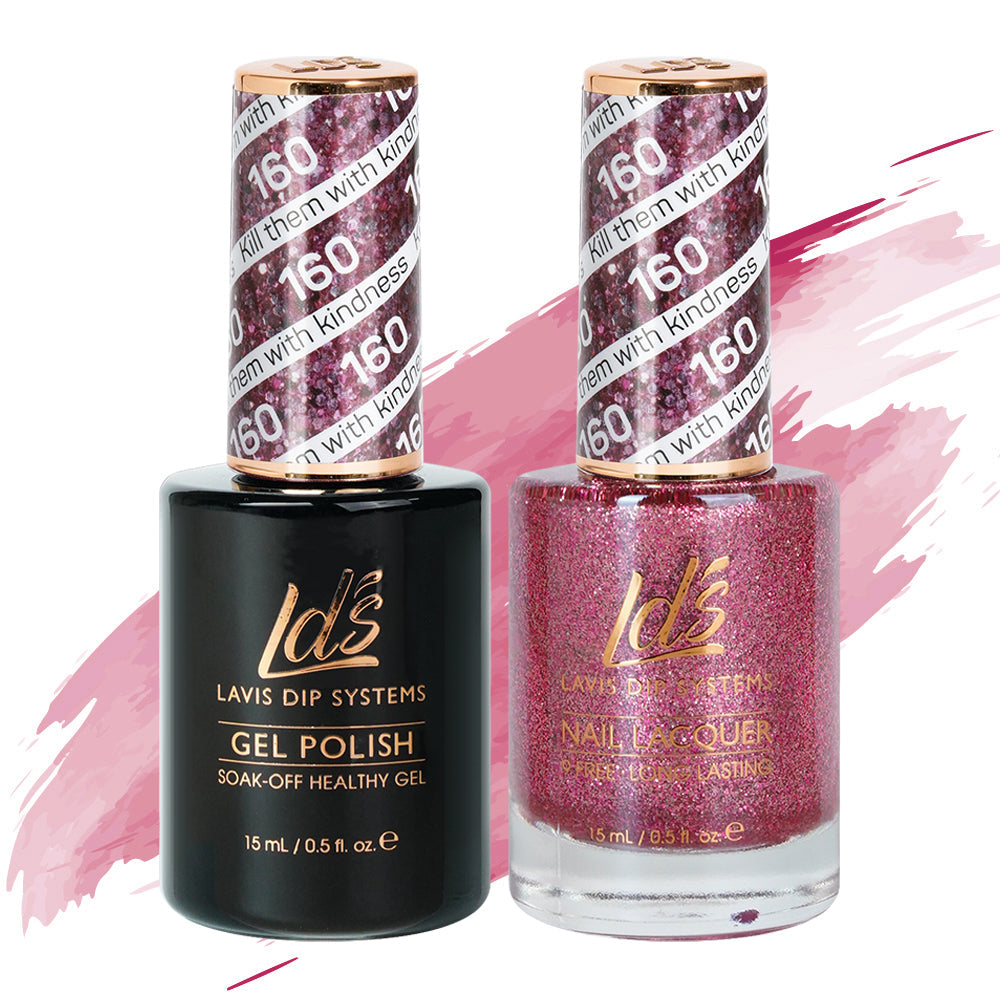 LDS 160 Kill Them With Kindness - LDS Healthy Gel Polish & Matching Nail Lacquer Duo Set - 0.5oz