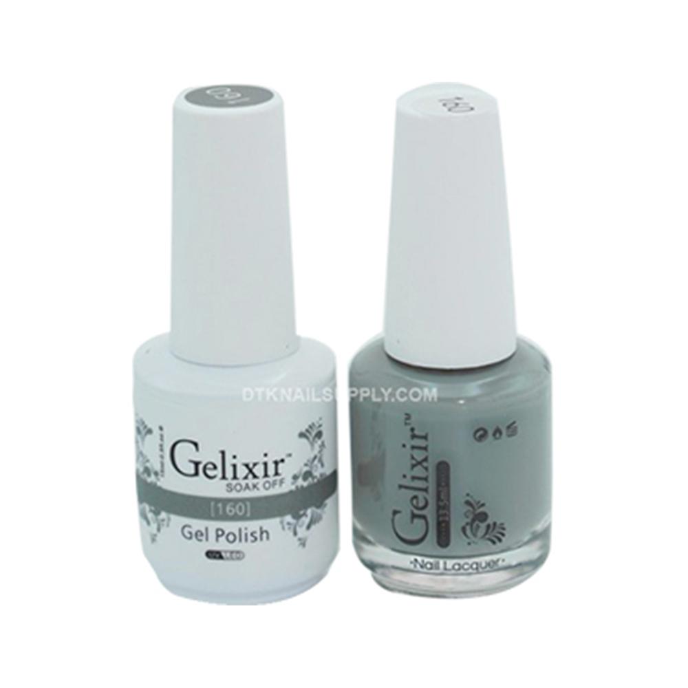  Gelixir Gel Nail Polish Duo - 160 Green Gray Colors by Gelixir sold by DTK Nail Supply