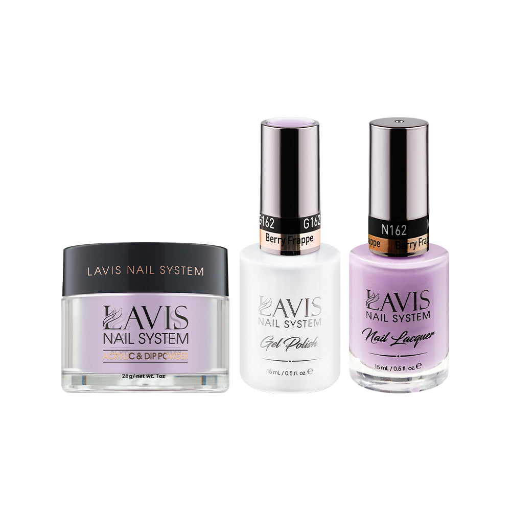 LAVIS 3 in 1 - 162 Berry Frappe - Acrylic & Dip Powder (1oz), Gel & Lacquer