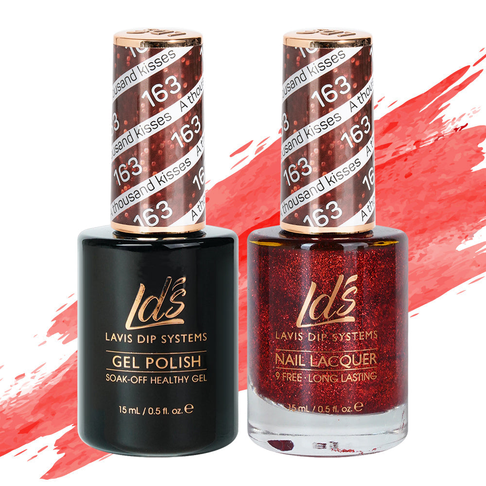 LDS 163 A Thousand Kisses - LDS Healthy Gel Polish & Matching Nail Lacquer Duo Set - 0.5oz