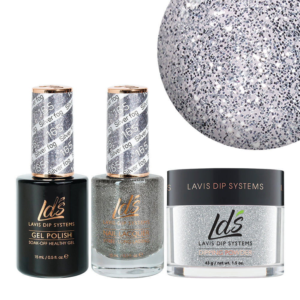 LDS 3 in 1 - 165 Silver Fog - Dip (1.5oz), Gel & Lacquer Matching