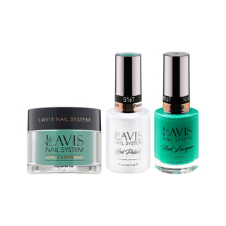 LAVIS 3 in 1 - 167 Peacock - Acrylic & Dip Powder (1oz), Gel & Lacquer