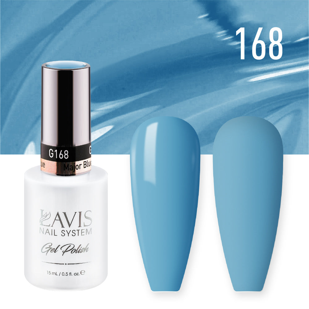 LAVIS 168 Major Blue - Gel Polish & Matching Nail Lacquer Duo Set - 0.5oz