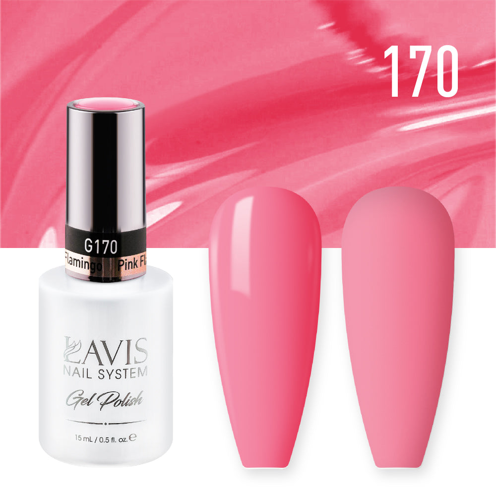 LAVIS 170 Pink Flamingo - Gel Polish & Matching Nail Lacquer Duo Set - 0.5oz