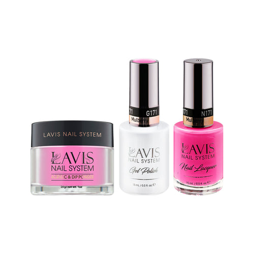 LAVIS 3 in 1 - 171 Mulberry - Acrylic & Dip Powder (1oz), Gel & Lacquer