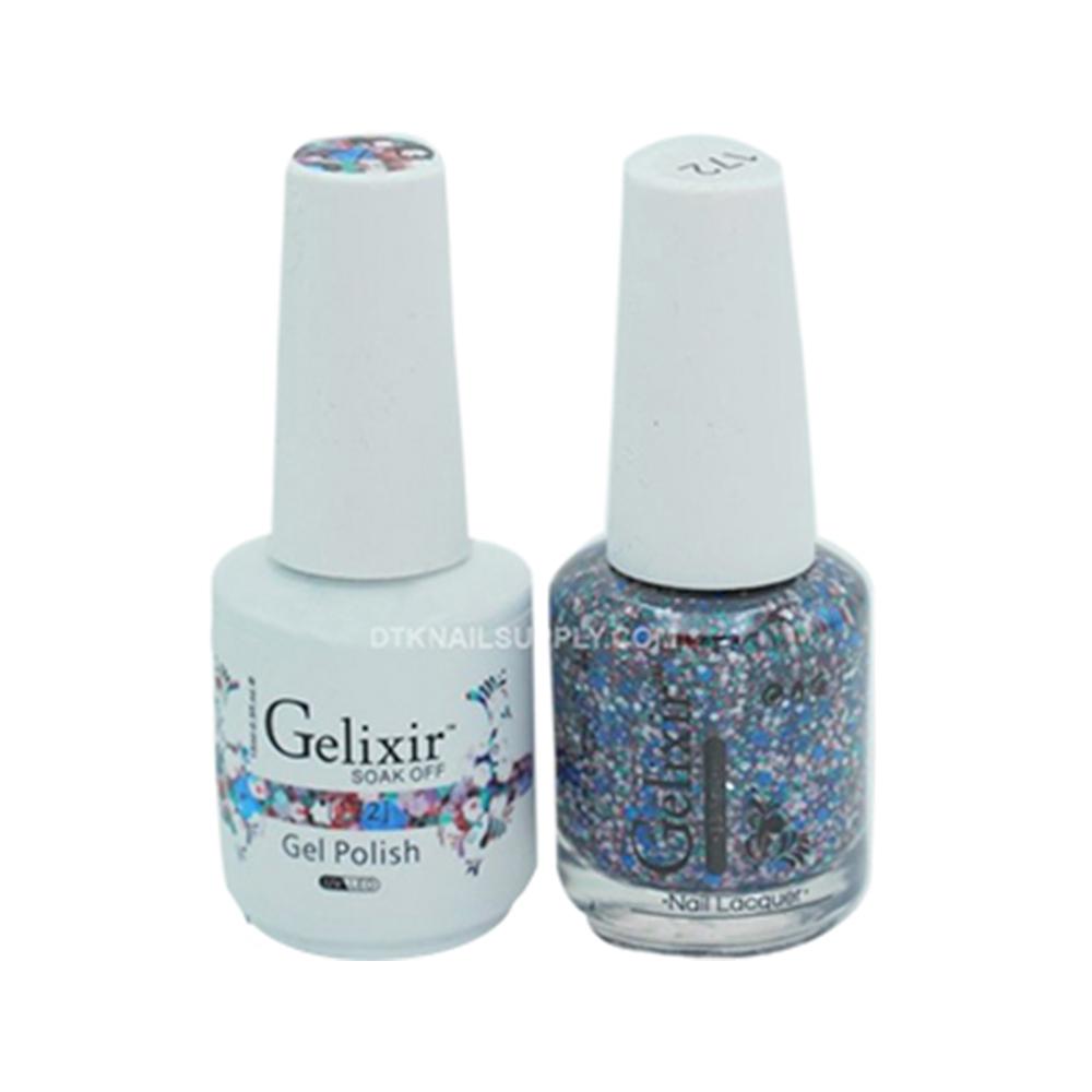  Gelixir Gel Nail Polish Duo - 172 Glitter Multi Colors by Gelixir sold by DTK Nail Supply
