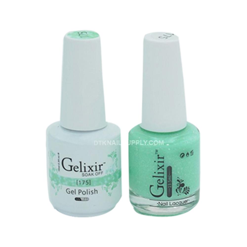  Gelixir Gel Nail Polish Duo - 175 Green Glitter Colors by Gelixir sold by DTK Nail Supply