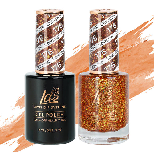 LDS 176 Autumn Russet - LDS Healthy Gel Polish & Matching Nail Lacquer Duo Set - 0.5oz