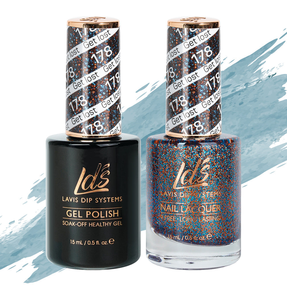 LDS 178 Get Lost - LDS Healthy Gel Polish & Matching Nail Lacquer Duo Set - 0.5oz