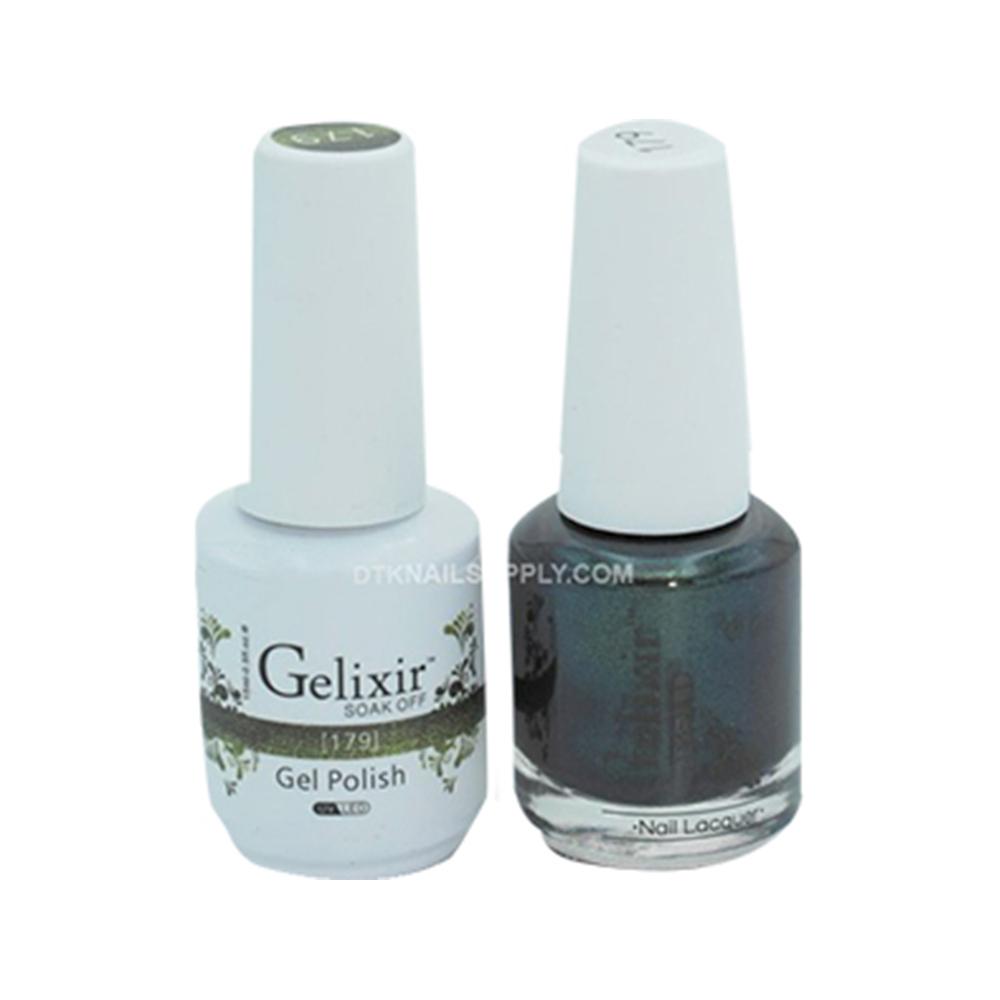  Gelixir Gel Nail Polish Duo - 179 Green Shimmer Colors by Gelixir sold by DTK Nail Supply