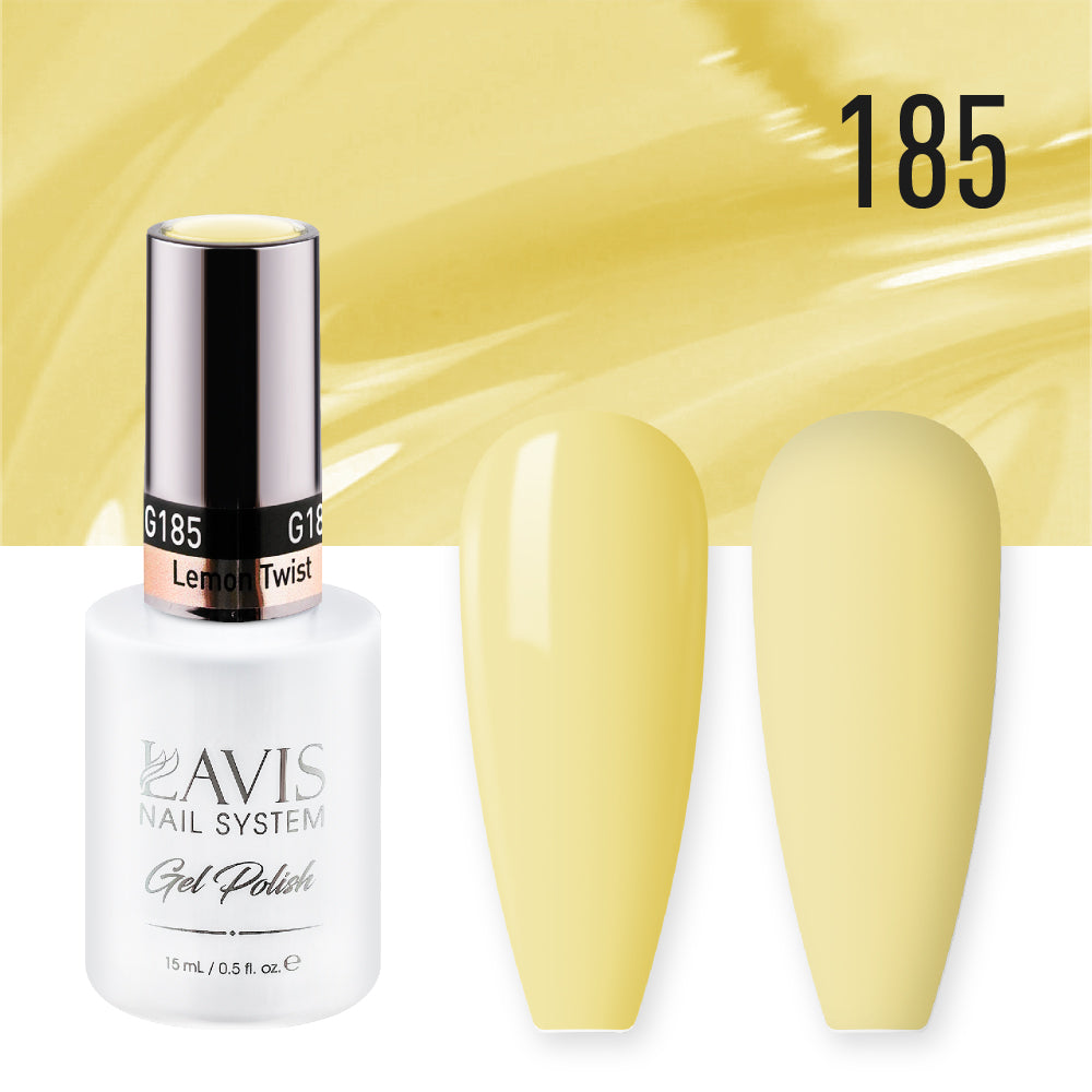 LAVIS 185 Lemon Twist - Gel Polish & Matching Nail Lacquer Duo Set - 0.5oz