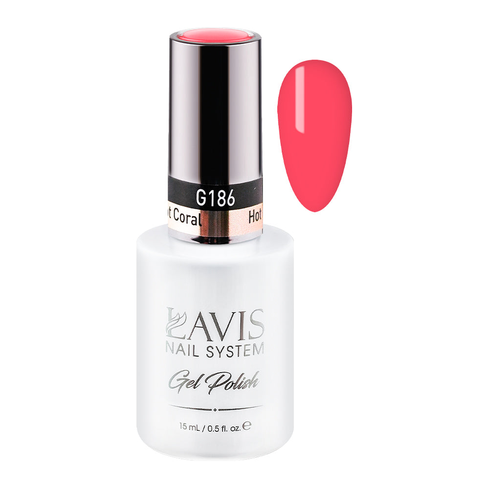 LAVIS 186 Hot Coral - Gel Polish 0.5oz